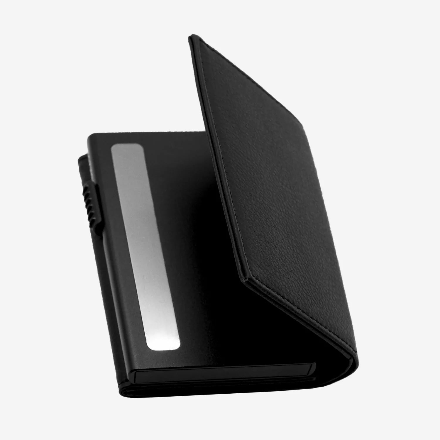 Billetera Anticlonación en cuero Black US302W, vista trasera — accesorio compacto y elegante de Urzus