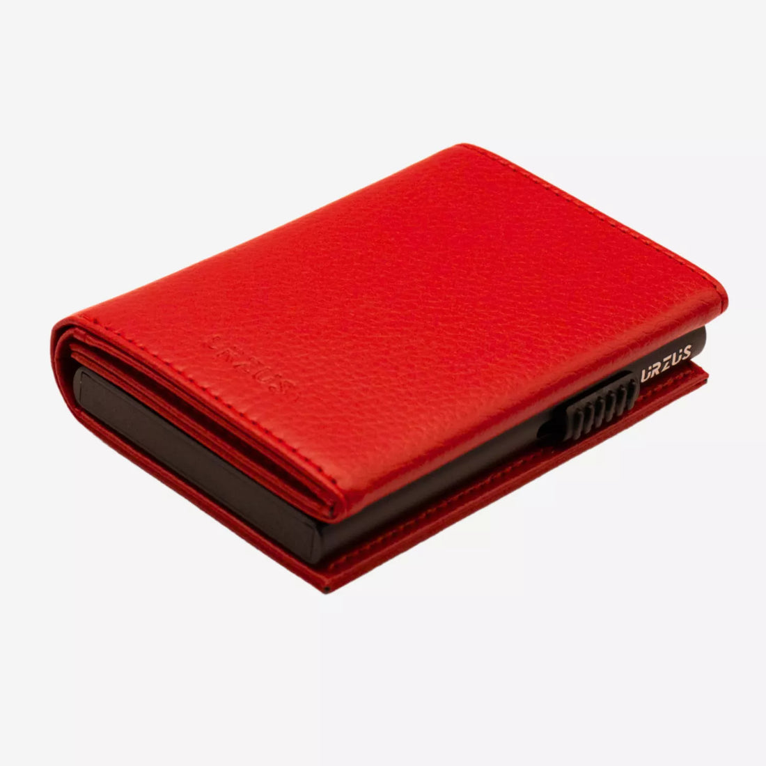 Billetera Anticlonación en cuero Red US302, vista frontal — accesorio compacto y elegante de Urzus