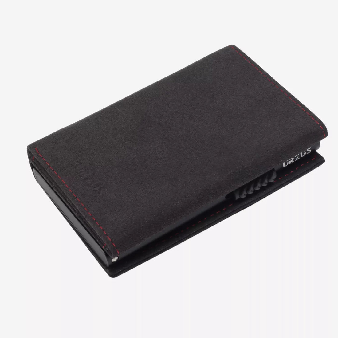 Billetera Anticlonación en gamuza Alcantara US302, vista frontal — accesorio compacto y elegante de Urzus