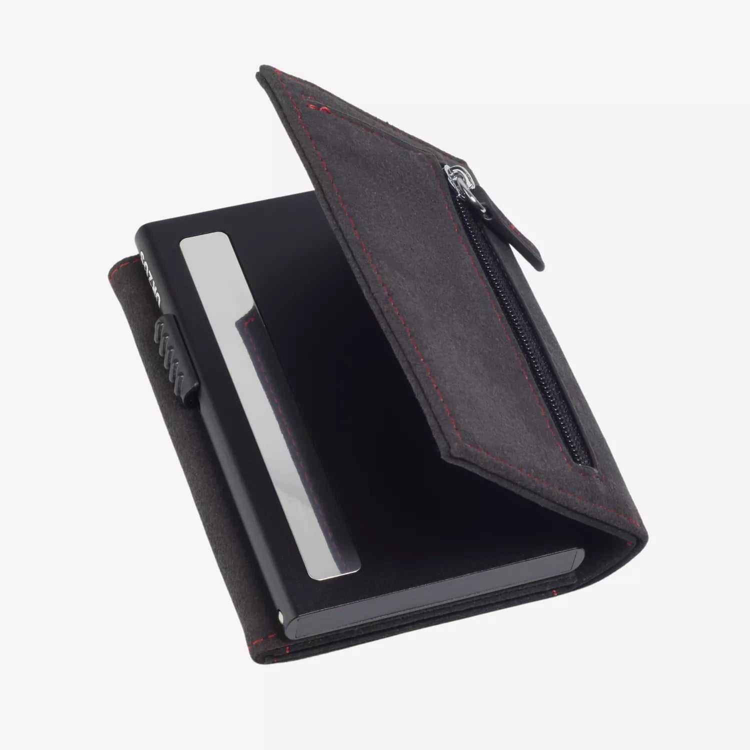 Billetera Anticlonación en gamuza Alcantara US302, vista trasera 1 — accesorio compacto y elegante de Urzus