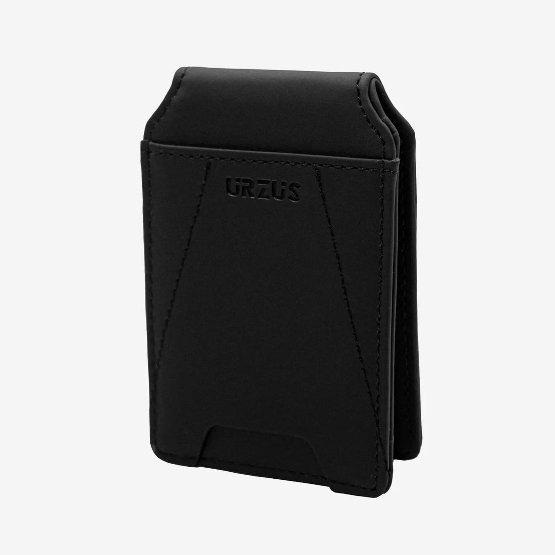 Tarjetero Magnético Anticlonación en cuero Black US100 con MagSafe, vista frontal — ideal para organizar tarjetas, de Urzus